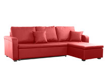 Canap&eacute; d'angle convertible rouge (angle droit) MILTON