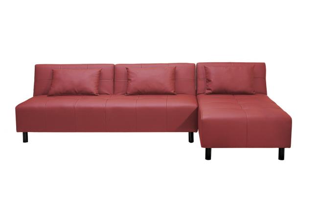 Canap&eacute; d'angle convertible rouge polyur&eacute;thane Houston