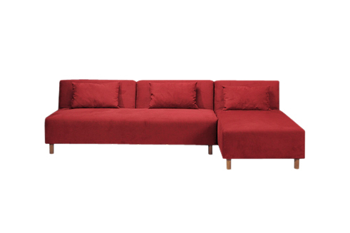 Canap&eacute; d'angle convertible rouge tissu microfibre Houston
