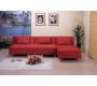 Canap&eacute; d'angle convertible rouge tissu microfibre Houston