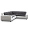 Canap&eacute; d'angle design 4-5 places gris et blanc KINLEY