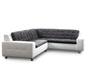 Canap&eacute; d'angle design 4-5 places gris et blanc KINLEY