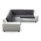 Canap&eacute; d'angle design 4-5 places gris et blanc KINLEY