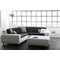 Canap&eacute; d'angle design 4-5 places gris et blanc KINLEY