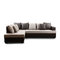 Canap&eacute; d'angle design 4-5 places gris et noir (angle gauche) KINGSTON
