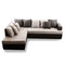 Canap&eacute; d'angle design 4-5 places gris et noir (angle gauche) KINGSTON