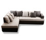 Canap&eacute; d'angle design 4-5 places gris et noir (angle gauche) KINGSTON