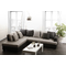 Canap&eacute; d'angle design 4-5 places gris et noir (angle gauche) KINGSTON