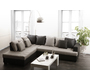 Canap&eacute; d'angle design 4-5 places gris et noir (angle gauche) KINGSTON