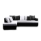 Canap&eacute; d'angle design 4-5 places noir et blanc (angle gauche) KINGSTON