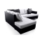 Canap&eacute; d'angle design 4-5 places noir et blanc (angle gauche) KINGSTON