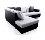 Canap&eacute; d'angle design 4-5 places noir et blanc (angle gauche) KINGSTON