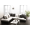 Canap&eacute; d'angle design 4-5 places noir et blanc (angle gauche) KINGSTON