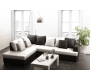 Canap&eacute; d'angle design 4-5 places noir et blanc (angle gauche) KINGSTON