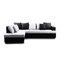 Canap&eacute; d'angle design 4-5 places noir et blanc (angle gauche) KINGSTON