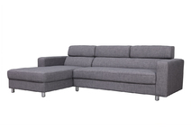 Canap&eacute; d'angle design gris (angle gauche) PORTLAND