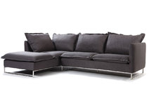 Canap&eacute; d'angle design gris 3 places (angle gauche) KLEO