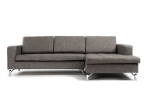 Canap&eacute; d'angle design gris clair 3 places (angle droit) HARVARD