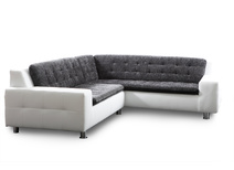 Canap&eacute; d'angle design gris et blanc KINLEY
