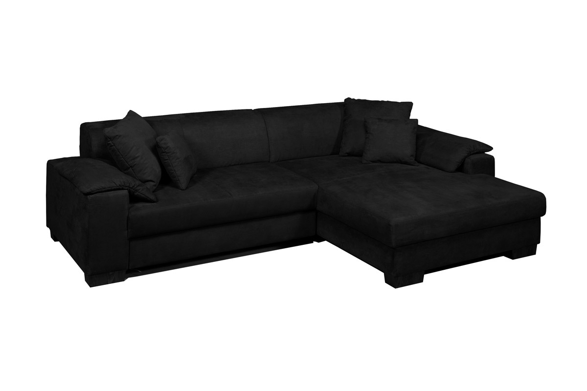 Canap&eacute; d'angle design noir (angle droit) BOLLYWOD