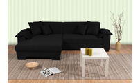 Canap&eacute; d'angle design noir (angle gauche) BOLLYWOD