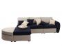 Canap&eacute; d'angle en lin naturel et coton bleu marine UP TO YOU