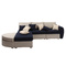 Canap&eacute; d'angle en lin naturel et coton bleu marine UP TO YOU