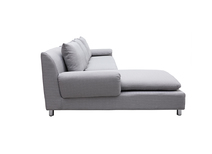 Canap&eacute; d'angle r&eacute;versible design gris clair BRASILIA