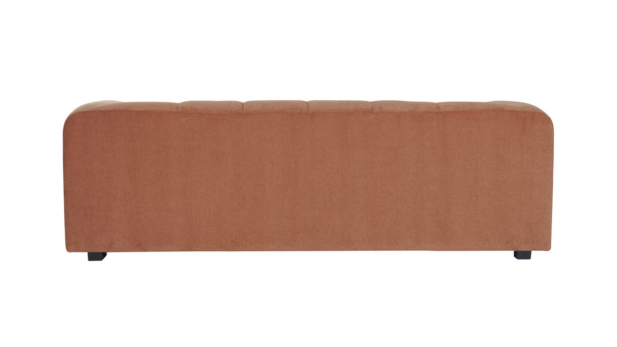 Canap design en tissu effet velours terracotta 3-4 places OLIVEIRO