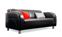 Canap&eacute; design noir 2 places effet croco DUNDEE