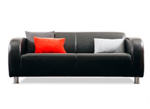 Canap&eacute; design noir 3 places effet croco DUNDEE