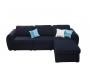 Canap&eacute; d�angle Club 5 places coton modulaire bleu marine UP TO YOU