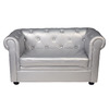 Canap&eacute; enfant 2 places argent&eacute;  -  BABY CHESTERFIELD