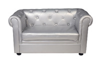 Canap&eacute; enfant 2 places argent&eacute;  -  BABY CHESTERFIELD