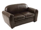 Canap&eacute; enfant 2 places en cuir marron - BABY CLUB