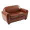 Canap&eacute; enfant 2 places en cuir marron clair - BABY CLUB