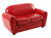 Canap&eacute; enfant 2 places en cuir rouge - BABY CLUB