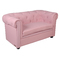 Canap&eacute; enfant 2 places rose tendre  -  BABY CHESTERFIELD