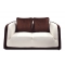 Canap&eacute; moderne chocolat et blanc 2 places en microfibre Italia