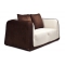 Canap&eacute; moderne chocolat et blanc 2 places en microfibre Italia