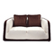 Canap&eacute; moderne chocolat et blanc 2 places en microfibre Italia