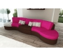 Canap&eacute; modulable 5/6 places rose chocolat et motifs fleuris LIBERTY POP by Alex 