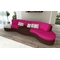 Canap&eacute; modulable 5/6 places rose chocolat et motifs fleuris LIBERTY POP by Alex 