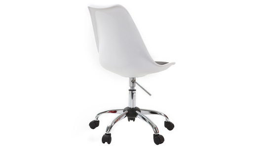 Chaise &agrave; roulettes NEW STEEVY r&eacute;glable en hauteur blanc image 1