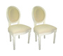 Chaise baroque salle &agrave; manger blanc MEDAILLON (lot de 2)
