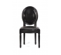 Chaise baroque salle &agrave; manger noir MEDAILLON (lot de 2)
