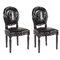 Chaise baroque salle &agrave; manger noir MEDAILLON (lot de 2)