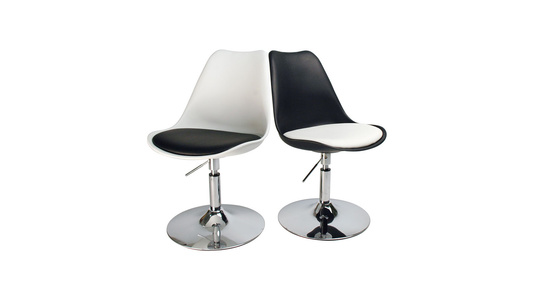 Chaise  blanc pivotante STEEVY r&eacute;glable en hauteur image 1