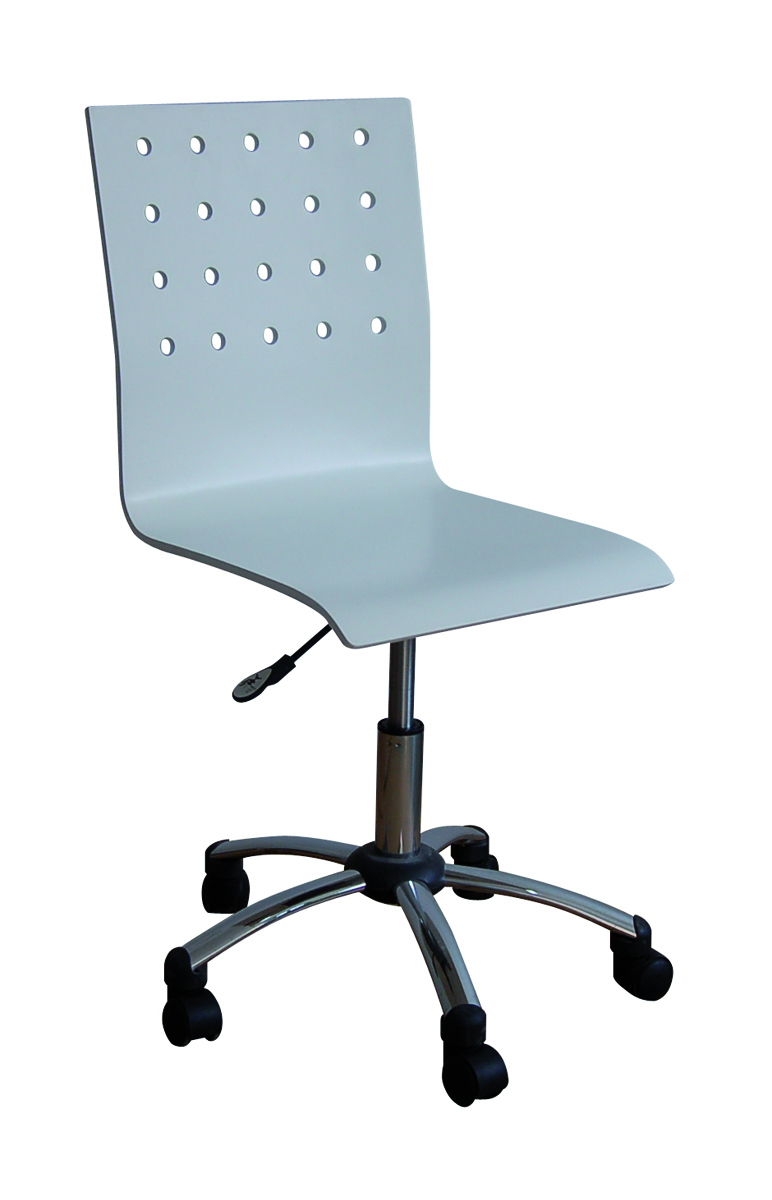 Chaise de bureau &agrave; roulettes blanche ALEXIA