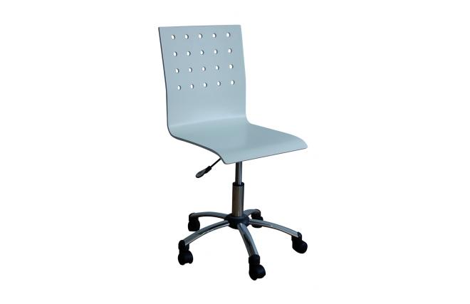 Chaise de bureau &agrave; roulettes blanche ALEXIA